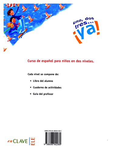 Spanish language learning workbook cover with children depicted in motion.