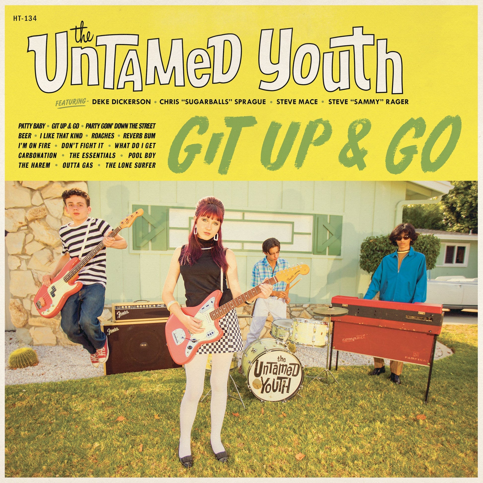 Album cover for "Git Up And Go" by The Untamed Youth, featuring a band photo.