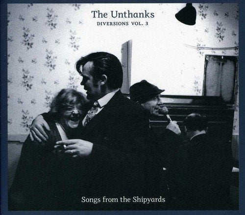 Black and white CD cover featuring four people in a vintage setting.