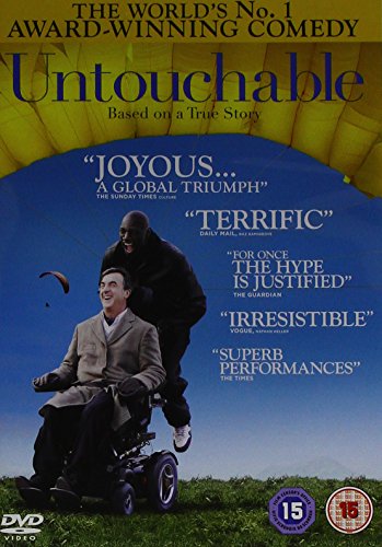 DVD cover for “Untouchable” featuring two men, one in a wheelchair.