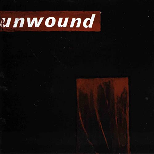 Black album cover with "unwound" in white text on a red rectangular strip.