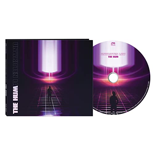 Unwritten Law’s “The Hum” CD case and disc with purple and black design.