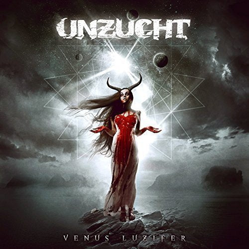 CD cover: woman with horns in a dark, celestial landscape.