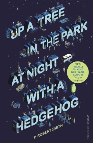 Book cover with isometric illustration of a park scene at night.