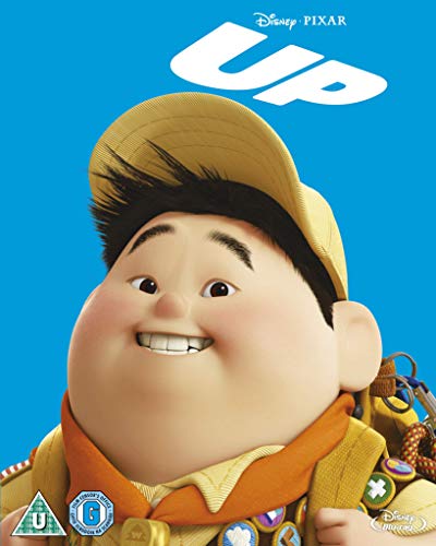 Up" Blu-ray cover featuring Carl Fredricksen, a smiling elderly man with a hat.
