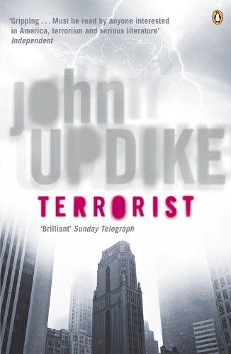 Book cover for “Terrorist” by John Updike with a stormy city backdrop.