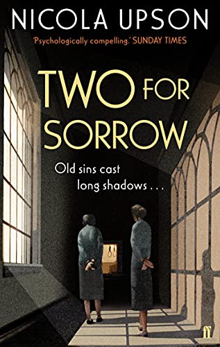 Book cover showing two women walking down a dark hallway past arched windows.