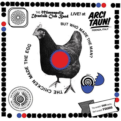 CD cover for Uranium Club’s “Live at Arci Taun” featuring a chicken illustration.