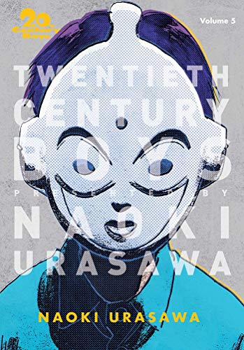 Manga cover featuring a stylized, mask-like face with large eyes and text overlay.