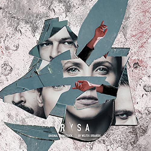 Rysa" soundtrack vinyl cover: fractured portraits with teal and white textures.