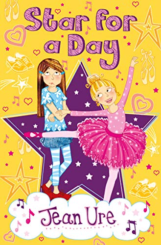 Book cover: two young girls in ballet poses with stars and music notes.