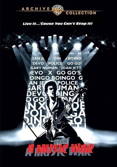 DVD cover for "Urgh A Music War" featuring a guitarist and band names.