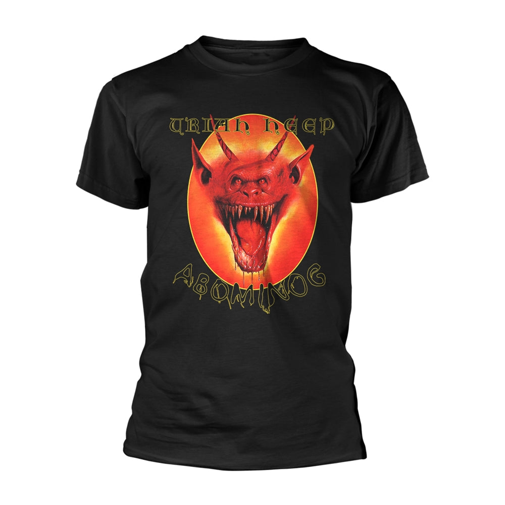 Black t-shirt with a demonic face and "Uriah Heep" text.