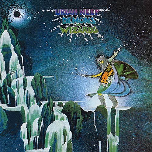 "Uriah Heep album cover with fantasy artwork featuring a wizard and icy landscape."