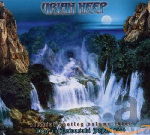 Uriah Heep CD cover with a waterfall landscape and band logo.