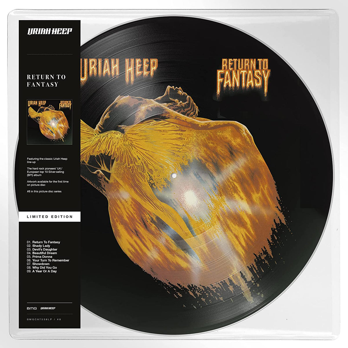 Uriah Heep "Return to Fantasy" limited edition picture disc vinyl record.