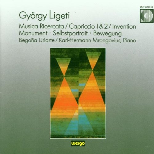 A CD cover with abstract green and yellow shapes, featuring György Ligeti's name.