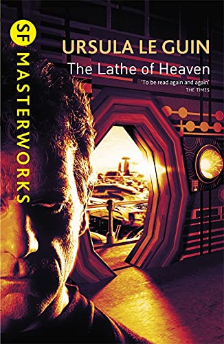 Book cover: “The Lathe of Heaven” by Ursula K. Le Guin, science fiction.