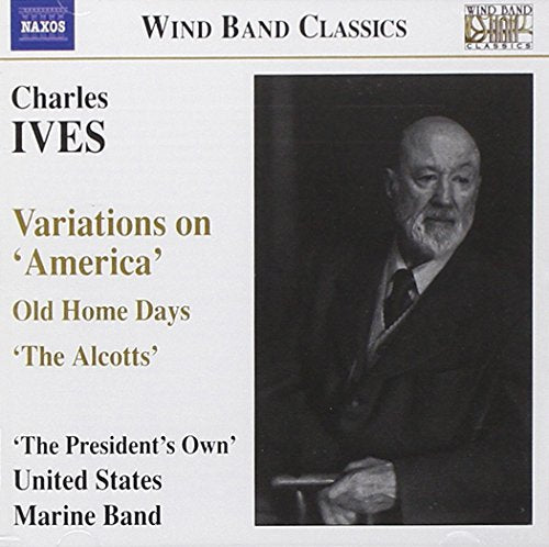 CD cover featuring a portrait of Charles Ives and text for Variations on America.