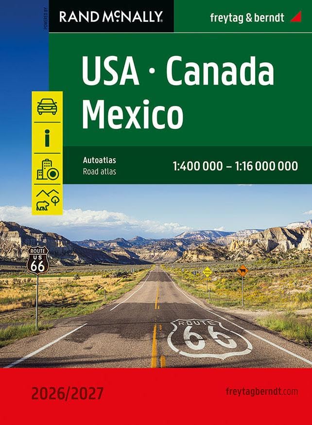USA - Canada - Mexico Road Atlas 2026/2027 : Powered by Rand mcNally 1:400k - 1:16 million scale