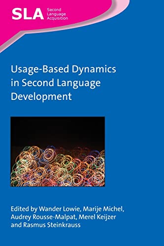 Book cover: "Usage-Based Dynamics in Second Language Development" with colorful abstract art.