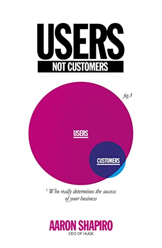 Book cover: "Users Not Customers" with a pink and purple circle diagram.