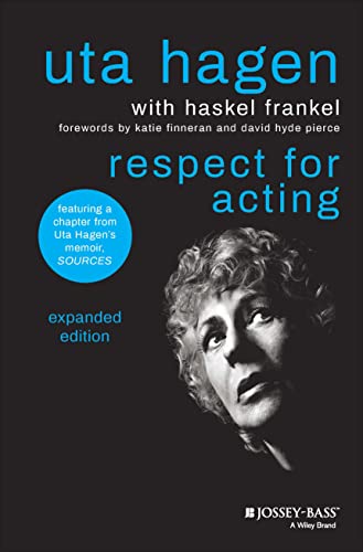 Book cover for Respect for Acting with a black background and portrait of Uta Hagen.