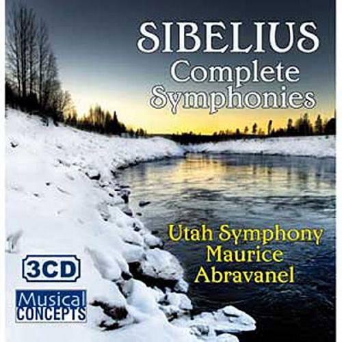 CD cover for Sibelius symphonies with a snowy landscape background.