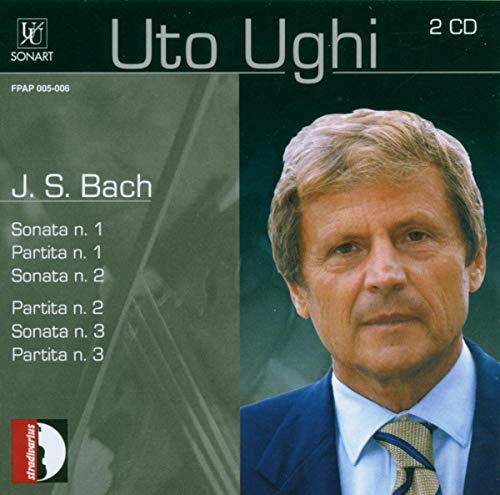 CD cover featuring portrait of Uto Ughi and text: Bach - Sonaten und Partiten.