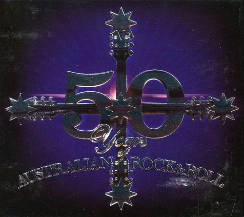 CD cover: silver “50” and guitars on a purple background.