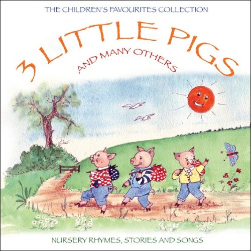 CD cover: Three little pigs walking along a country path.