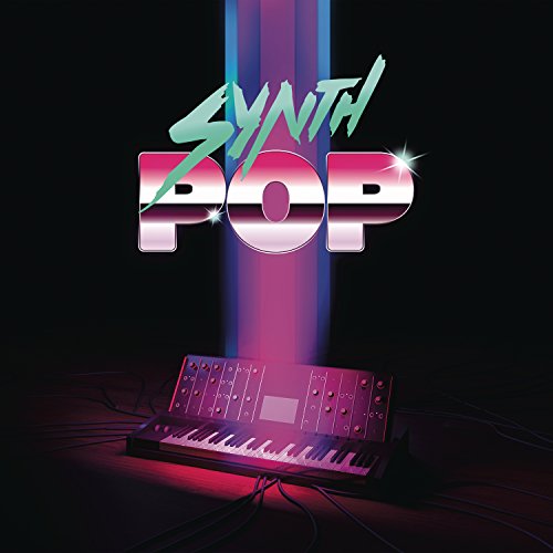 Synth Pop CD cover with retro-style text and a synthesizer keyboard.