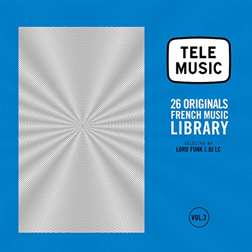 Vinyl record cover: blue background, silver lines, "Tele Music" text, Vol. 3.