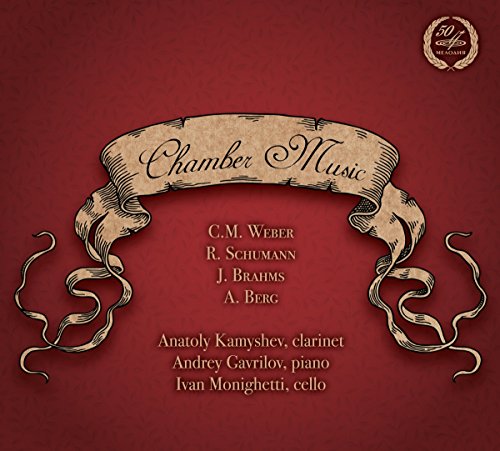 CD cover for "Chamber Music" by V/c, featuring composers Weber, Schumann, Brahms, and Berg.