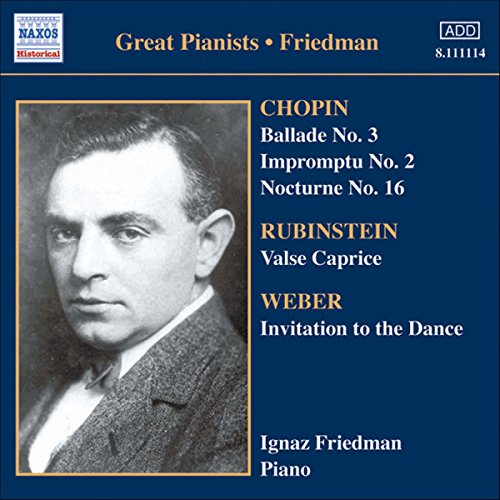 CD cover featuring a black and white portrait of pianist Ignaz Friedman.