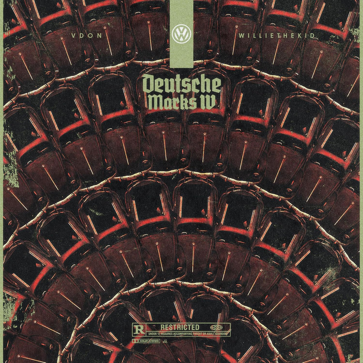 CD cover for "Deutsche Marks IV" featuring a Volkswagen logo and red car shapes.