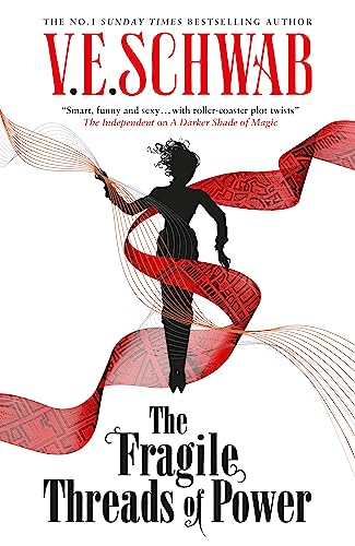 Book cover: Silhouette of a woman with flowing red lines and text.