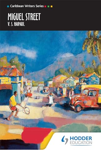 Book cover: “Miguel Street” with a colorful painting of a Caribbean street.