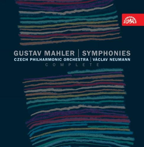 CD cover for Mahler symphonies, colorful abstract lines, text details.