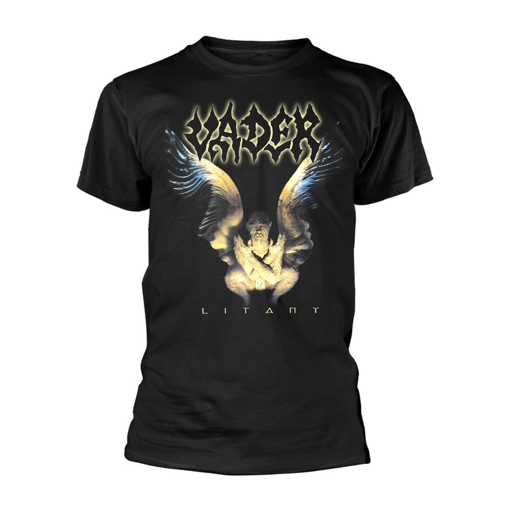 Black t-shirt with "VADER - LITANY" album art featuring an angel.