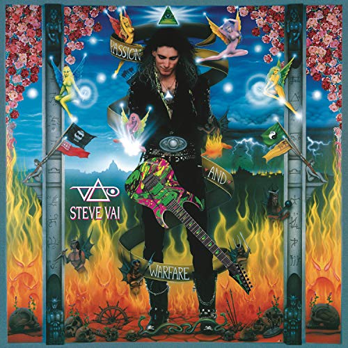 Steve Vai album cover: guitarist with fantastical imagery and vibrant colors.