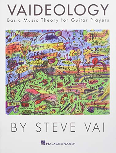 Book cover: "Vaideology" by Steve Vai, with colorful musical doodles.