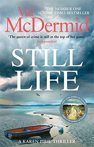 Book cover: "Still Life" by Val McDermid, featuring a boat on a beach.