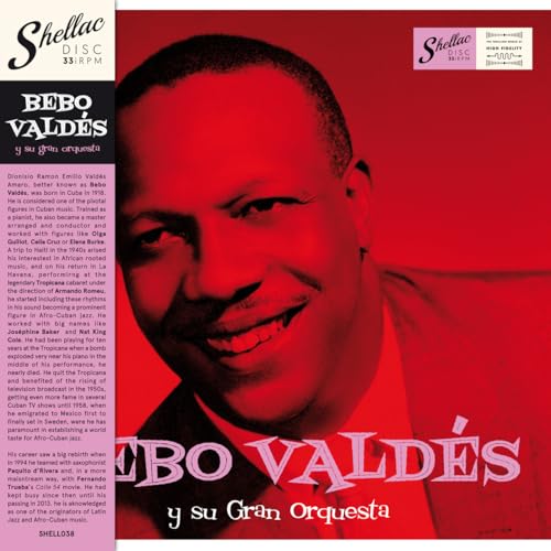 Red vinyl record cover featuring a portrait of Bebo Valdés.
