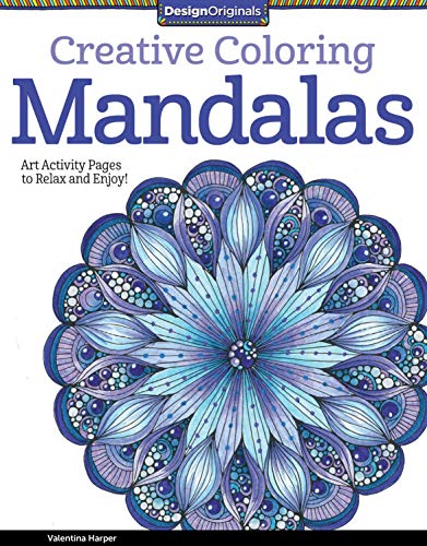 Book cover featuring a blue and purple mandala design with the title Creative Coloring Mandalas.