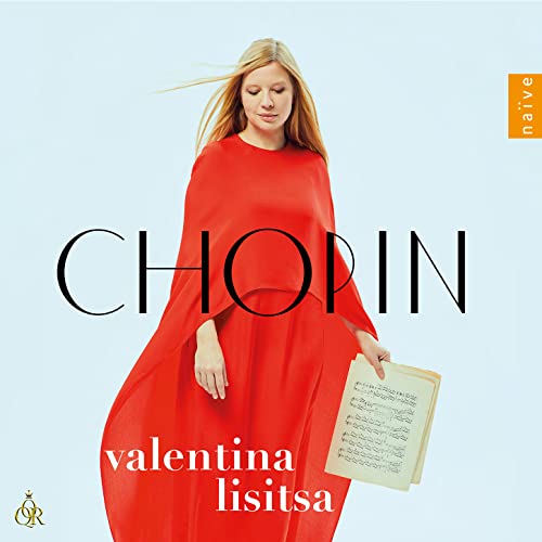 CD cover featuring Valentina Lisitsa in a red dress, holding sheet music.