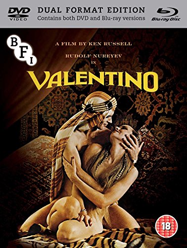 Valentino" Blu-ray cover featuring a couple in an intimate embrace.
