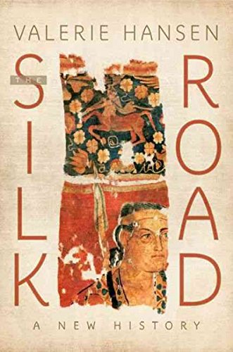 Book cover for "Silk Road" featuring ancient mural fragments and text.