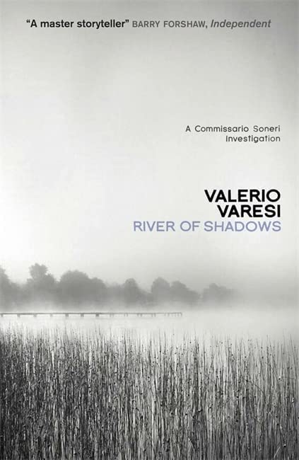 Book cover: misty river landscape with title "River of Shadows".