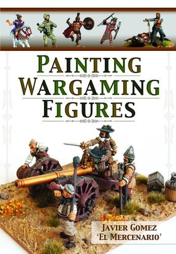 Book with color photos of painted miniature war game figures and art supplies.